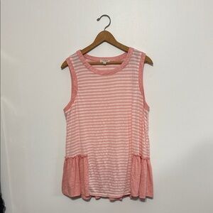 Umgee Pink Striped Sleeveless Tank Top